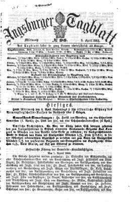 Augsburger Tagblatt Mittwoch 8. April 1863