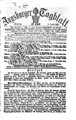 Augsburger Tagblatt Sonntag 19. April 1863