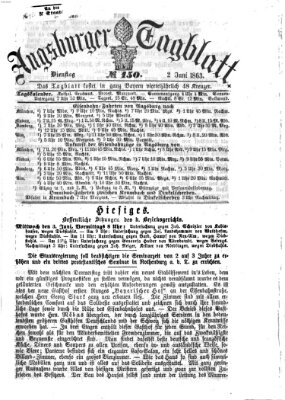 Augsburger Tagblatt Dienstag 2. Juni 1863