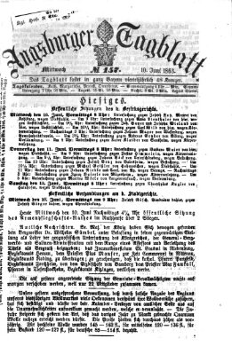 Augsburger Tagblatt Mittwoch 10. Juni 1863
