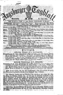 Augsburger Tagblatt Donnerstag 25. Juni 1863