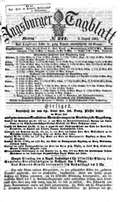 Augsburger Tagblatt Montag 3. August 1863