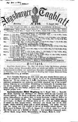 Augsburger Tagblatt Sonntag 9. August 1863