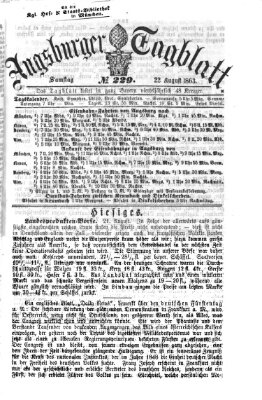 Augsburger Tagblatt Samstag 22. August 1863