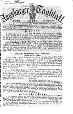Augsburger Tagblatt Samstag 29. August 1863
