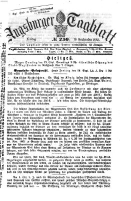 Augsburger Tagblatt Freitag 18. September 1863