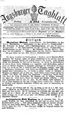 Augsburger Tagblatt Samstag 26. September 1863