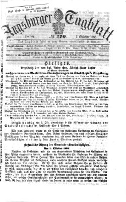 Augsburger Tagblatt Freitag 2. Oktober 1863