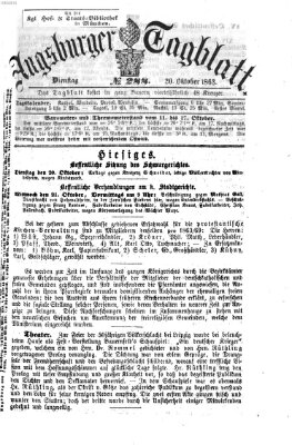 Augsburger Tagblatt Dienstag 20. Oktober 1863