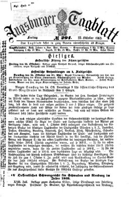 Augsburger Tagblatt Freitag 23. Oktober 1863
