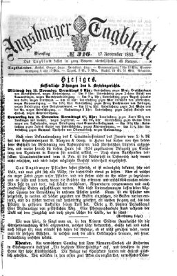 Augsburger Tagblatt Dienstag 17. November 1863