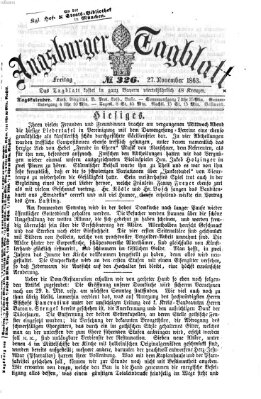 Augsburger Tagblatt Freitag 27. November 1863