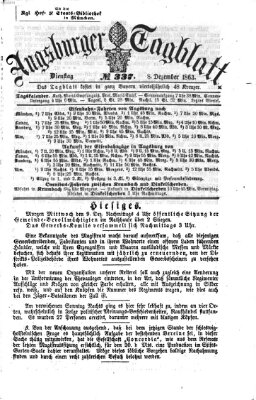Augsburger Tagblatt Dienstag 8. Dezember 1863