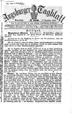 Augsburger Tagblatt Donnerstag 17. Dezember 1863