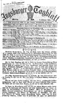 Augsburger Tagblatt Montag 8. Februar 1864