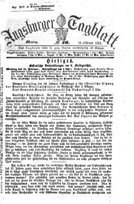 Augsburger Tagblatt Montag 15. Februar 1864