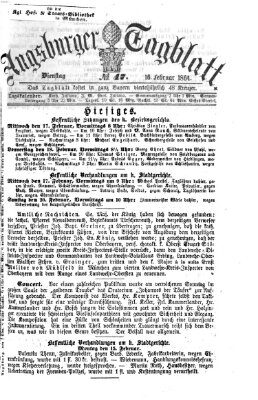Augsburger Tagblatt Dienstag 16. Februar 1864
