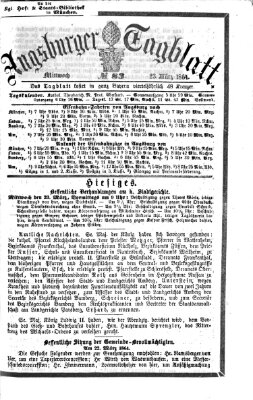 Augsburger Tagblatt Mittwoch 23. März 1864