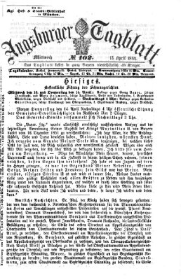 Augsburger Tagblatt Mittwoch 13. April 1864