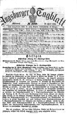 Augsburger Tagblatt Mittwoch 20. April 1864