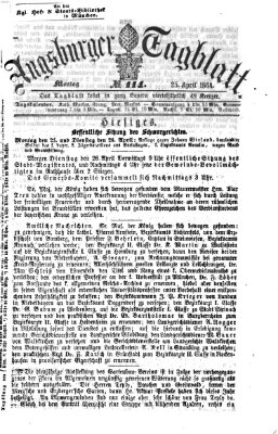 Augsburger Tagblatt Montag 25. April 1864