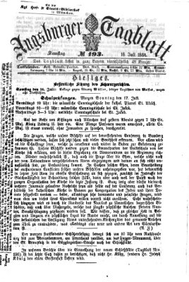 Augsburger Tagblatt Samstag 16. Juli 1864