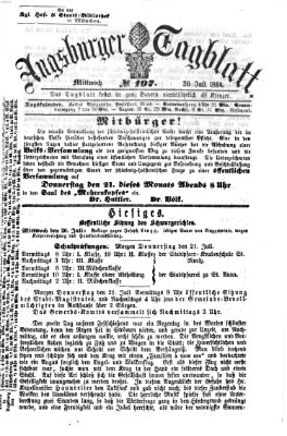 Augsburger Tagblatt Mittwoch 20. Juli 1864