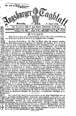 Augsburger Tagblatt Donnerstag 18. August 1864