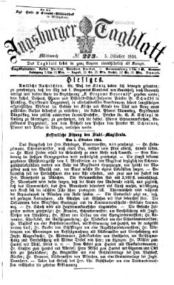 Augsburger Tagblatt Mittwoch 5. Oktober 1864