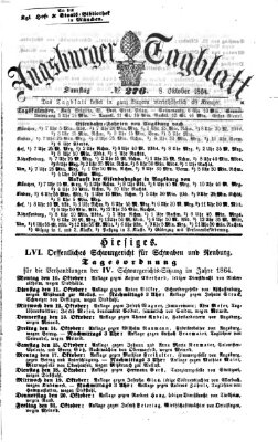 Augsburger Tagblatt Samstag 8. Oktober 1864