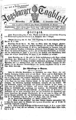Augsburger Tagblatt Donnerstag 17. November 1864