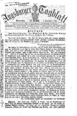 Augsburger Tagblatt Donnerstag 1. Dezember 1864