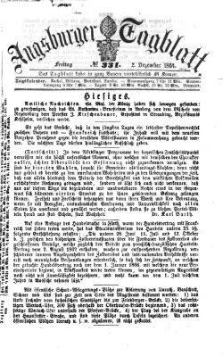 Augsburger Tagblatt Freitag 2. Dezember 1864