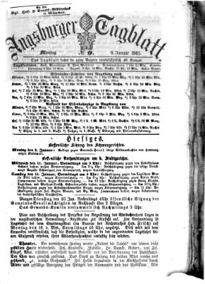Augsburger Tagblatt Montag 9. Januar 1865