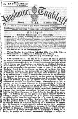 Augsburger Tagblatt Montag 13. Februar 1865