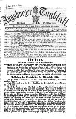 Augsburger Tagblatt Mittwoch 15. März 1865