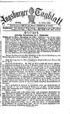Augsburger Tagblatt Freitag 17. März 1865