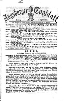 Augsburger Tagblatt Freitag 7. April 1865