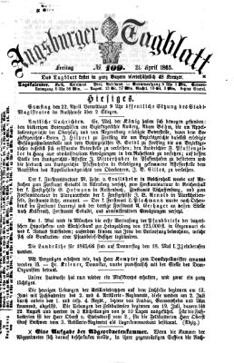 Augsburger Tagblatt Freitag 21. April 1865