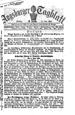 Augsburger Tagblatt Freitag 9. Juni 1865