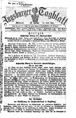 Augsburger Tagblatt Mittwoch 21. Juni 1865