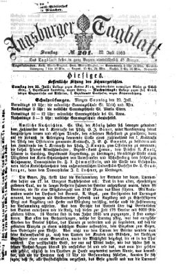 Augsburger Tagblatt Samstag 22. Juli 1865
