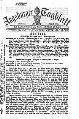Augsburger Tagblatt Dienstag 1. August 1865