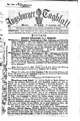 Augsburger Tagblatt Montag 11. September 1865