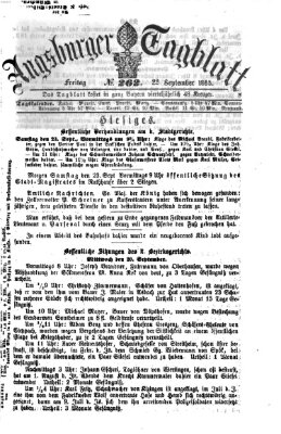 Augsburger Tagblatt Freitag 22. September 1865