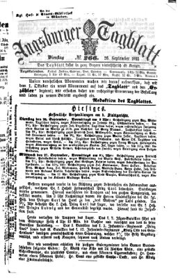 Augsburger Tagblatt Dienstag 26. September 1865