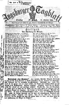 Augsburger Tagblatt Samstag 14. Oktober 1865