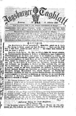 Augsburger Tagblatt Sonntag 15. Oktober 1865