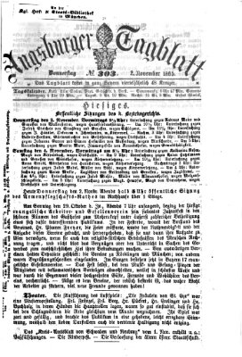 Augsburger Tagblatt Donnerstag 2. November 1865
