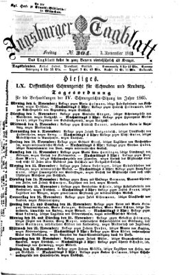 Augsburger Tagblatt Freitag 3. November 1865